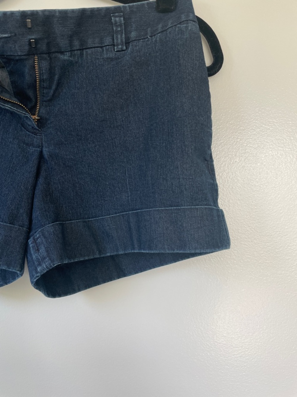 Express Dark Denim Cuffed Jean Shorts - Picture 4 of 7
